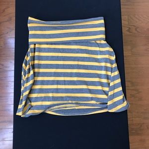 Yellow and gray fold over mini skirt. NWT!
